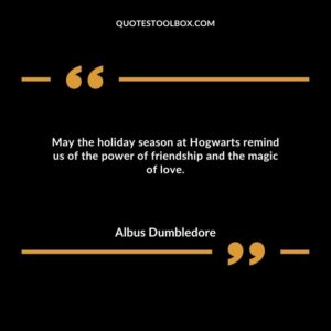 May the holiday season at Hogwarts remind us of the power of friendship and the magic of love.