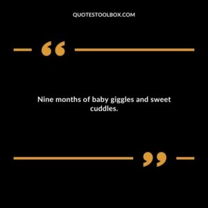 Nine months of baby giggles and sweet cuddles.