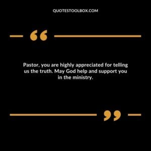 Pastor, you are highly appreciated for telling us the truth. May God help and support you in the ministry.