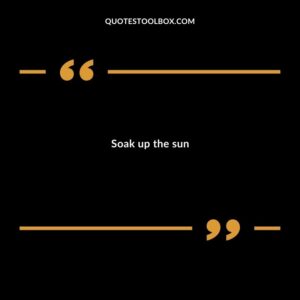 Soak up the sun