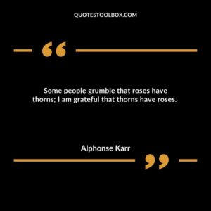 Some people grumble that roses have thorns; I am grateful that thorns have roses.