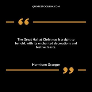 The Great Hall at Christmas is a sight to behold, with its enchanted decorations and festive feasts.
