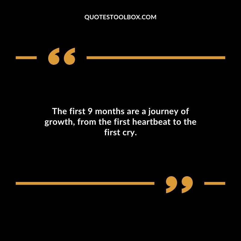 The first 9 months are a journey of growth from the first heartbeat to the first cry.