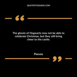 The ghosts of Hogwarts may not be able to celebrate Christmas, but they still bring cheer to the castle.