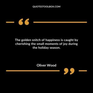 The golden snitch of happiness is caught by cherishing the small moments of joy during the holiday season.