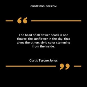 The head of all flower heads is one flower the sunflower in the sky that gives the others vivid color stemming from the inside.