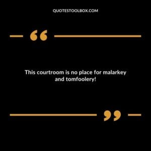 This courtroom is no place for malarkey and tomfoolery!