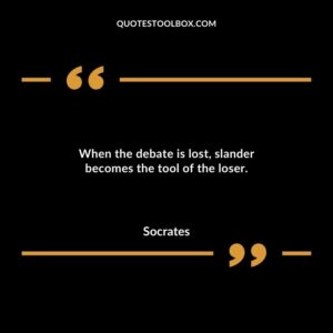 When the debate is lost slander becomes the tool of the loser.