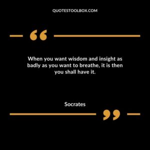 When you want wisdom and insight as badly as you want to breathe it is then you shall have it.