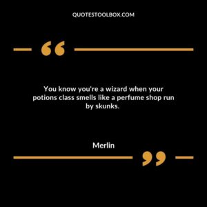 You know you're a wizard when your potions class smells like a perfume shop run by skunks.