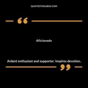 Aficionado Ardent enthusiast and supporter. Inspires devotion.