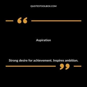 Aspiration Strong desire for achievement. Inspires ambition.