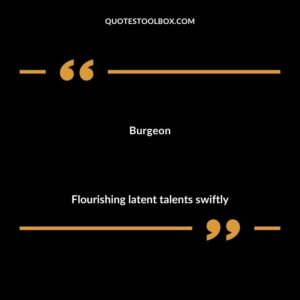 Burgeon Flourishing latent talents swiftly