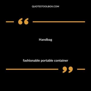 Handbag fashionable portable container
