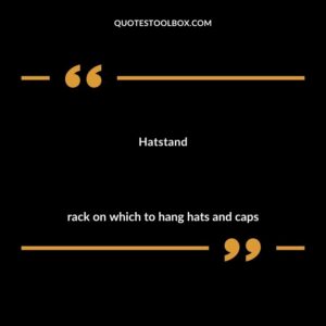 Hatstand rack on which to hang hats and caps
