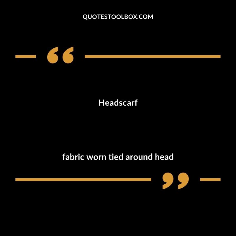 Headscarf fabric worn tied around head