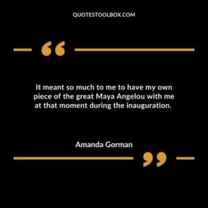 It meant so much to me to have my own piece of the great Maya Angelou with me at that moment during the inauguration.