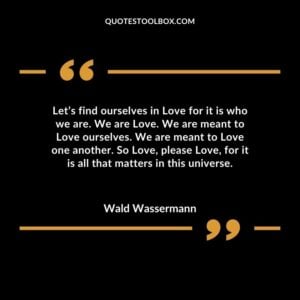 Let’s find ourselves in Love for it is who we are. We are Love. We are meant to Love ourselves. We are meant to Love one another. So Love, please Love, for it is all that