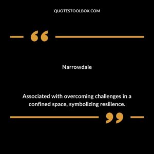 Narrowdale Associated with overcoming challenges in a confined space symbolizing resilience.