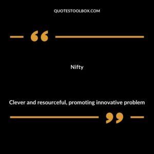 Nifty Clever and resourceful promoting innovative problem