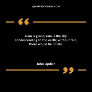 Rain is grace rain is the sky condescending to the earth without rain there would be no life.