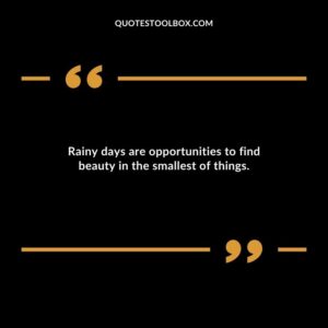 Rainy days are opportunities to find beauty in the smallest of things.