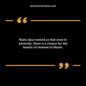 Rainy days remind us that even in adversity there is a chance for the beauty of renewal to bloom.