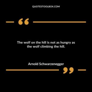 The wolf on the hill is not as hungry as the wolf climbing the hill.