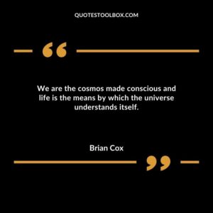 We are the cosmos made conscious and life is the means by which the universe understands itself.