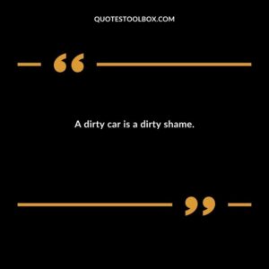 A dirty car is a dirty shame.
