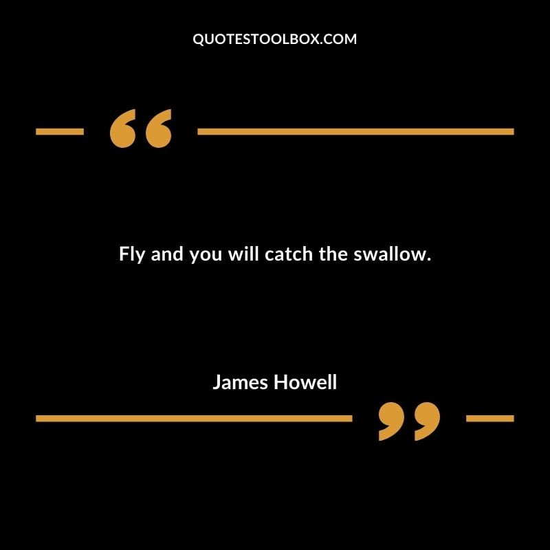 Fly and you will catch the swallow.
