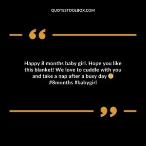 Happy 8 months baby girl. Hope you like this blanket! We love to cuddle with you and take a nap after a busy day #8months #babygirl