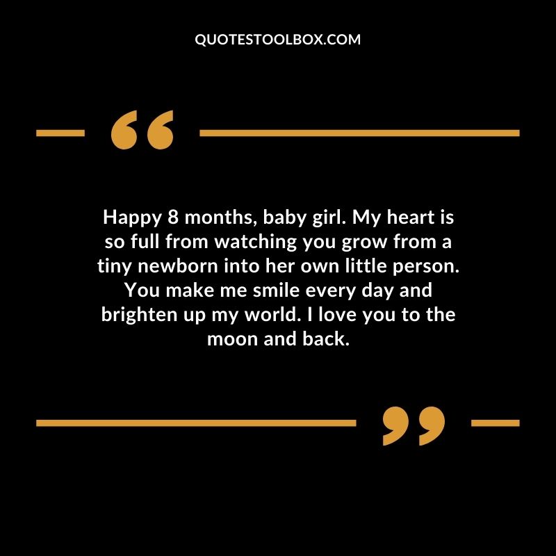 Happy 8 months, baby girl. My heart is so full from watching you grow from a tiny newborn into her own little person