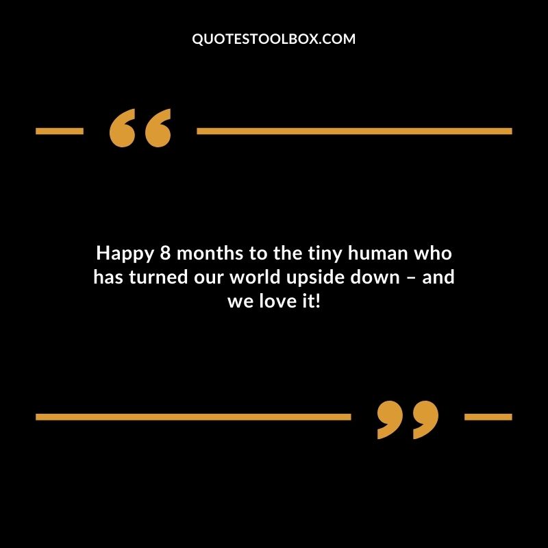 Happy 8 months to the tiny human who has turned our world upside down � and we love it!