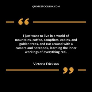 I just want to live in a world of mountains coffee campfires cabins and golden trees and run around with a camera and notebook learning the inner workings of everything real.