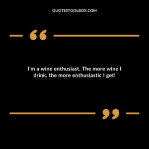Im a wine enthusiast. The more wine I drink the more enthusiastic I get!