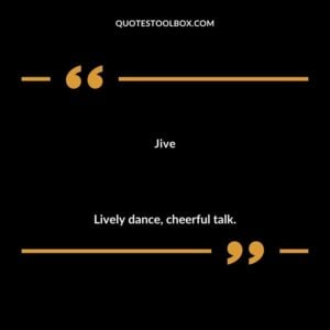 Jive Lively dance cheerful talk.