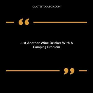 Just Another Wine Drinker With A Camping Problem