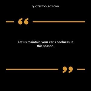 Let us maintain your cars coolness in this season.