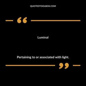 Luminal Pertaining to or associated with light.