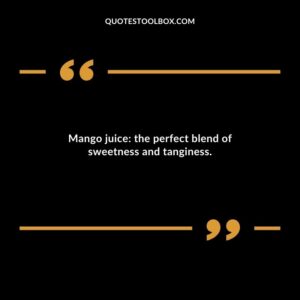Mango juice the perfect blend of sweetness and tanginess.