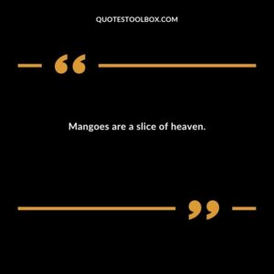 Mangoes are a slice of heaven.