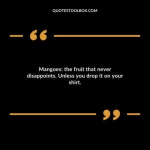 Mangoes the fruit that never disappoints. Unless you drop it on your shirt.