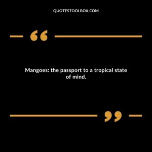 Mangoes the passport to a tropical state of mind.