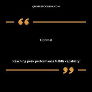 Optimal Reaching peak performance fulfills capability