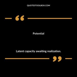 Potential Latent capacity awaiting realization.
