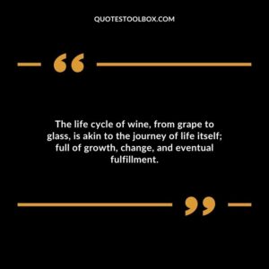 The life cycle of wine from grape to glass is akin to the journey of life itself full of growth change and eventual fulfillment.