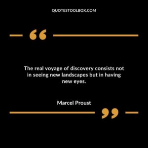 The real voyage of discovery consists not in seeing new landscapes but in having new eyes.
