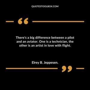Theres a big difference between a pilot and an aviator. One is a technician the other is an artist in love with flight.