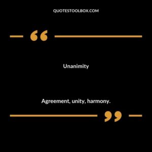 Unanimity Agreement unity harmony.